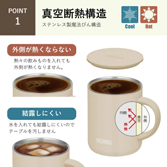 サーモス ステンレス マグカップ フタ付き THERMOS JDG-352（350ml）